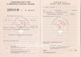 Диплом училища ссср в Электростали